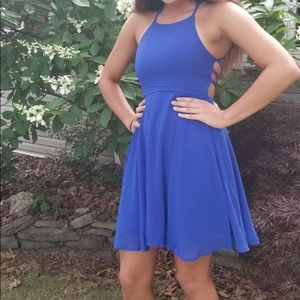Lulu’s Blue Lace Up Dress